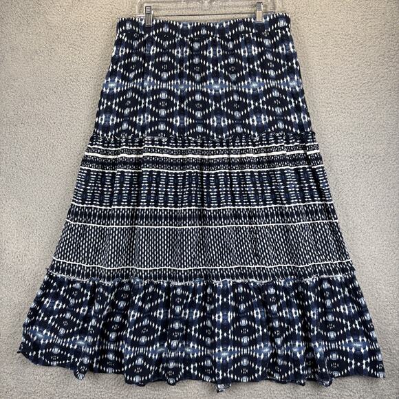 Lane Bryant Dresses & Skirts - Lane Bryant Tiered Skirt 14 16 Beachy Coastal Batik Tribal Flowy Elastic 2020